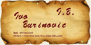 Ivo Burinović vizit kartica